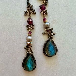 Lariat-style semi precious wrap necklace